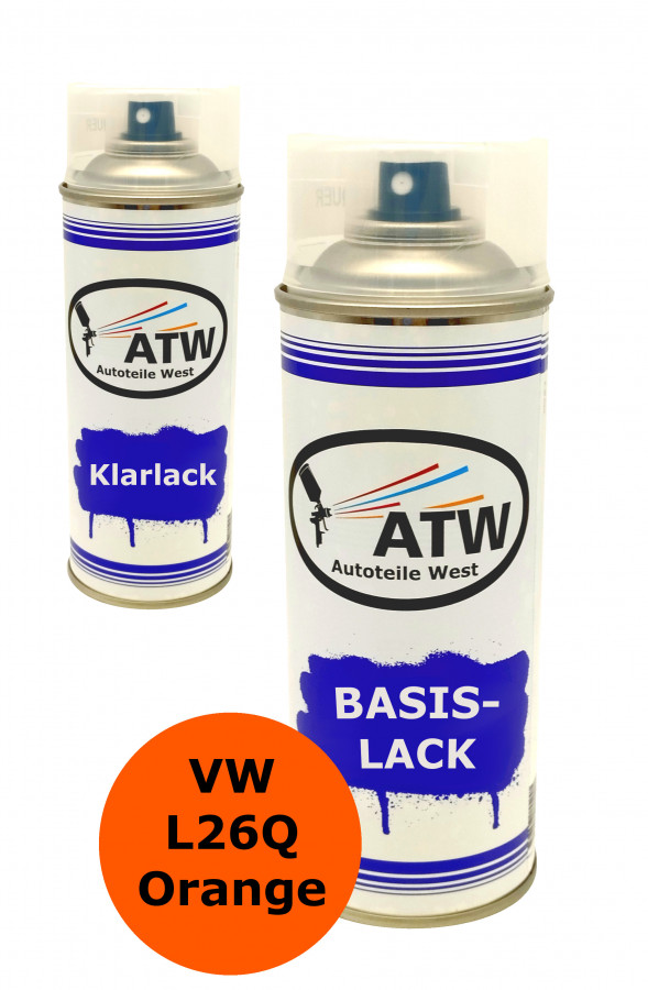 Autolack für VW L26Q Orange +400ml Klarlack Set